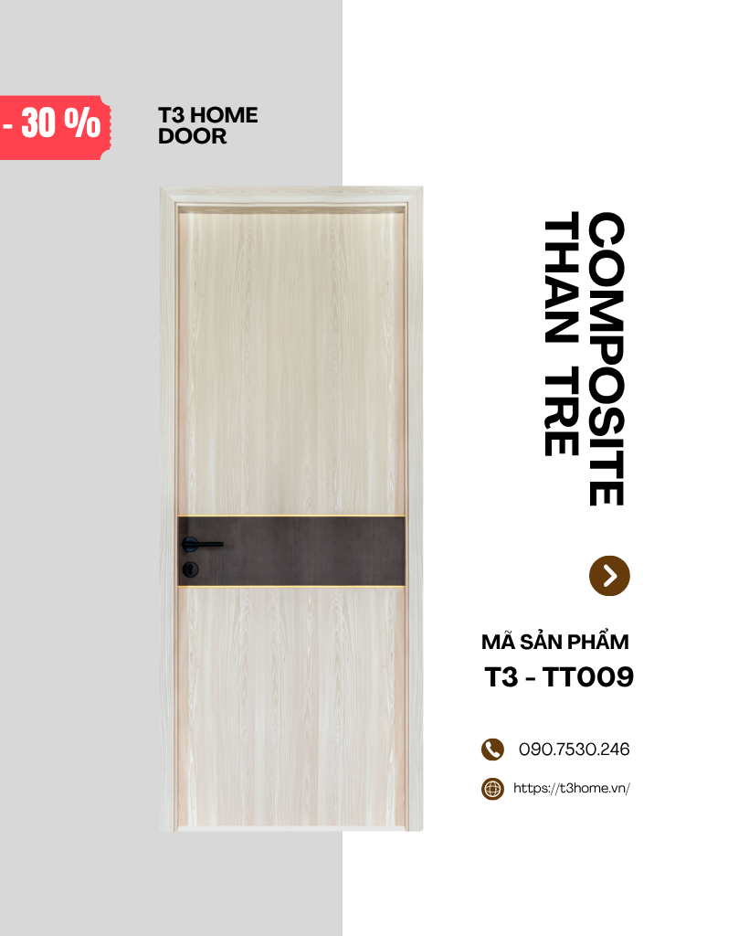 CỬA GỖ COMPOSITE THAN TRE T3-TT009