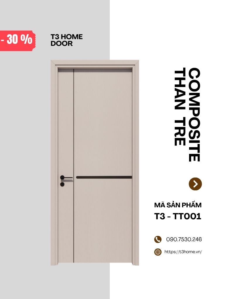 CỬA GỖ COMPOSITE THAN TRE T3-TT001