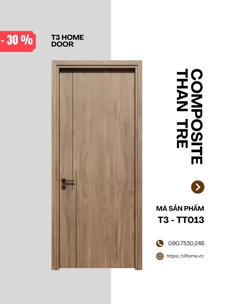 CỬA GỖ COMPOSITE THAN TRE T3-TT013