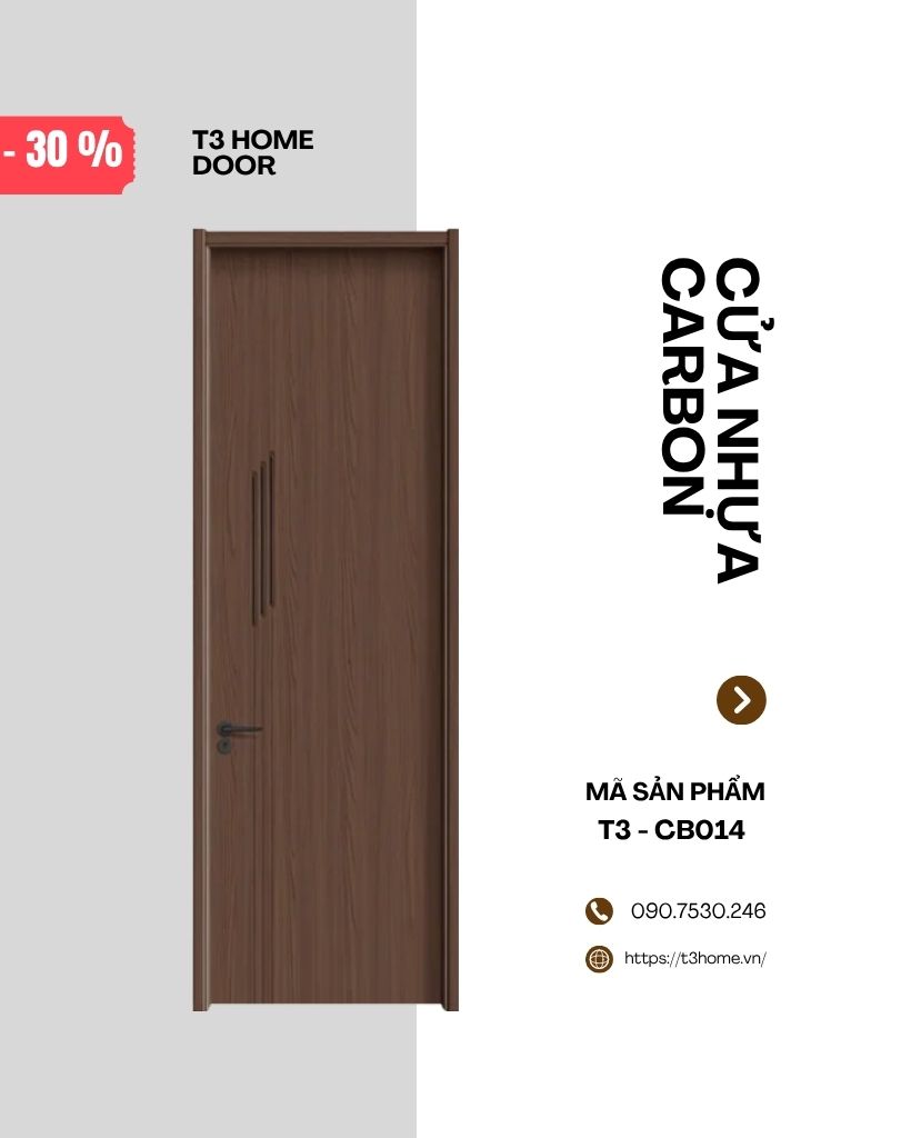 CỬA GỖ CARBON T3-CB014