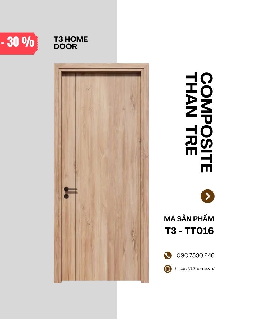 CỬA GỖ COMPOSITE THAN TRE T3-TT016