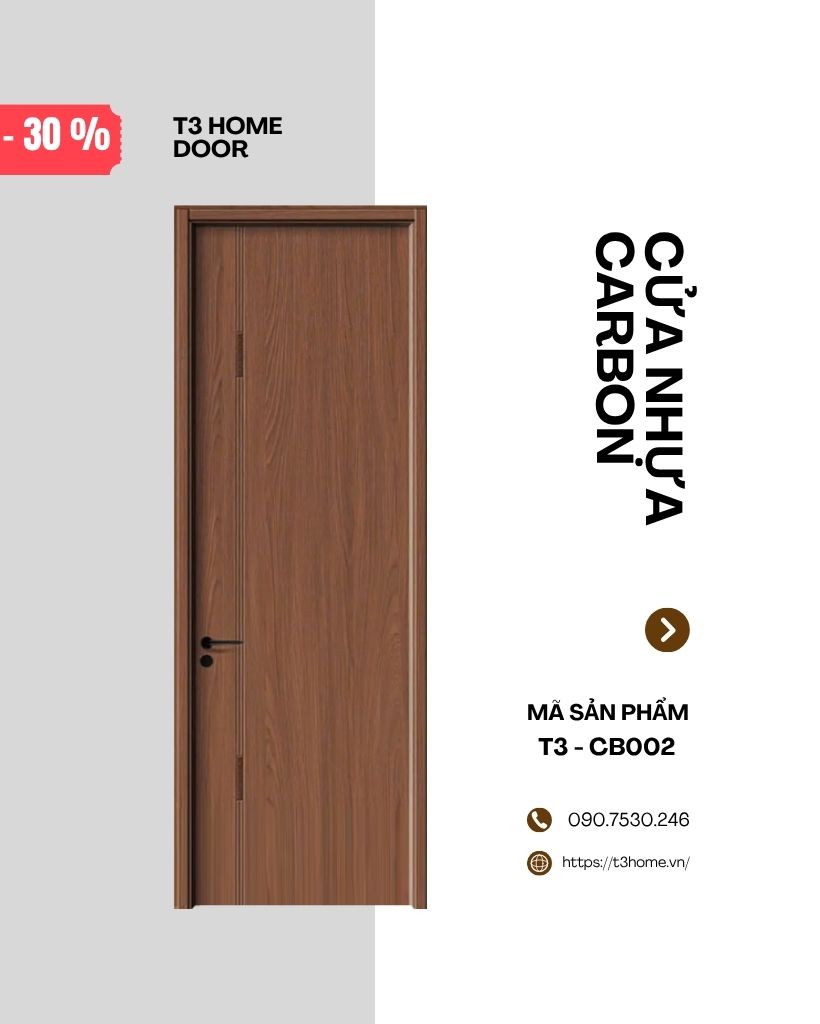 CỬA GỖ CARBON T3-CB002