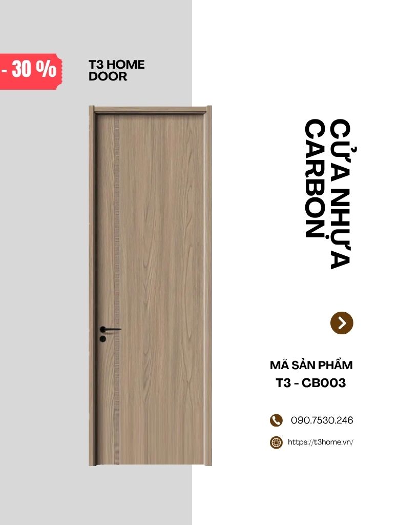 CỬA GỖ CARBON T3-CB003
