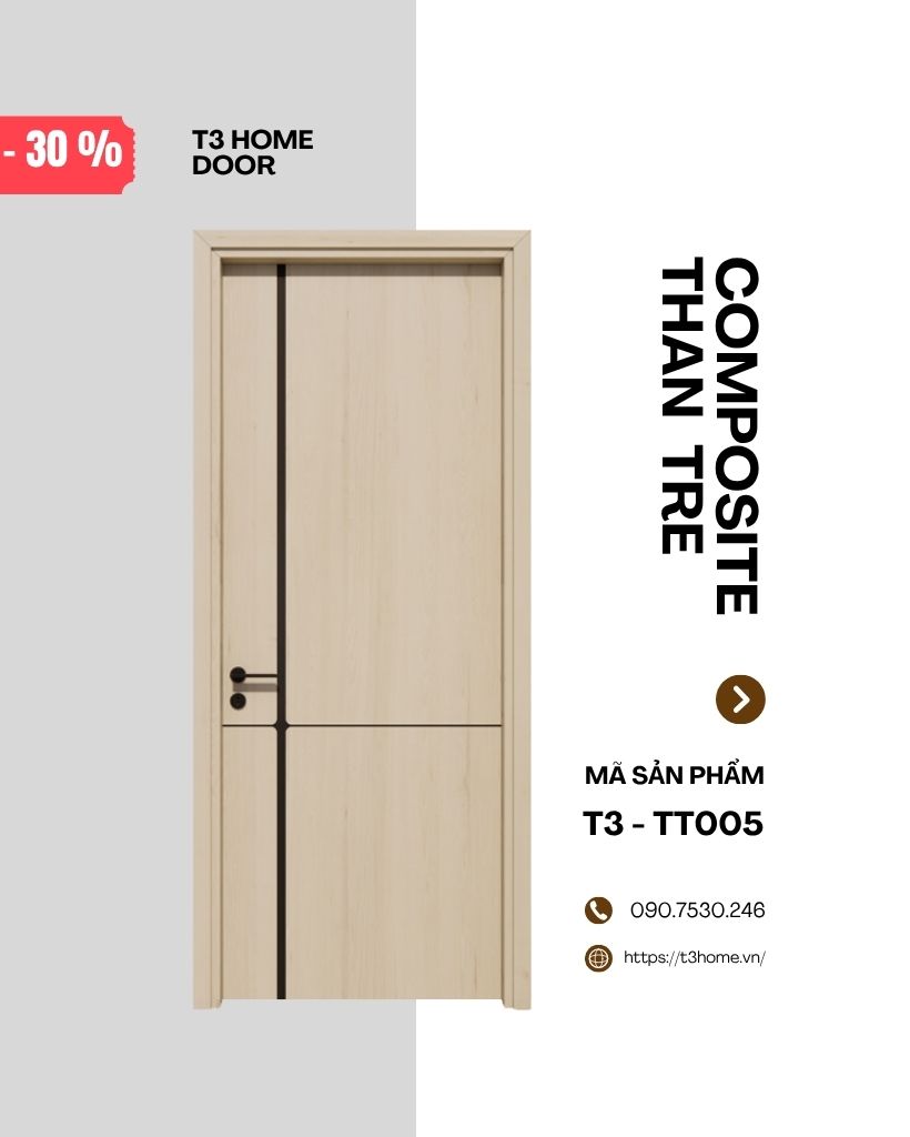 CỬA GỖ COMPOSITE THAN TRE T3-TT005