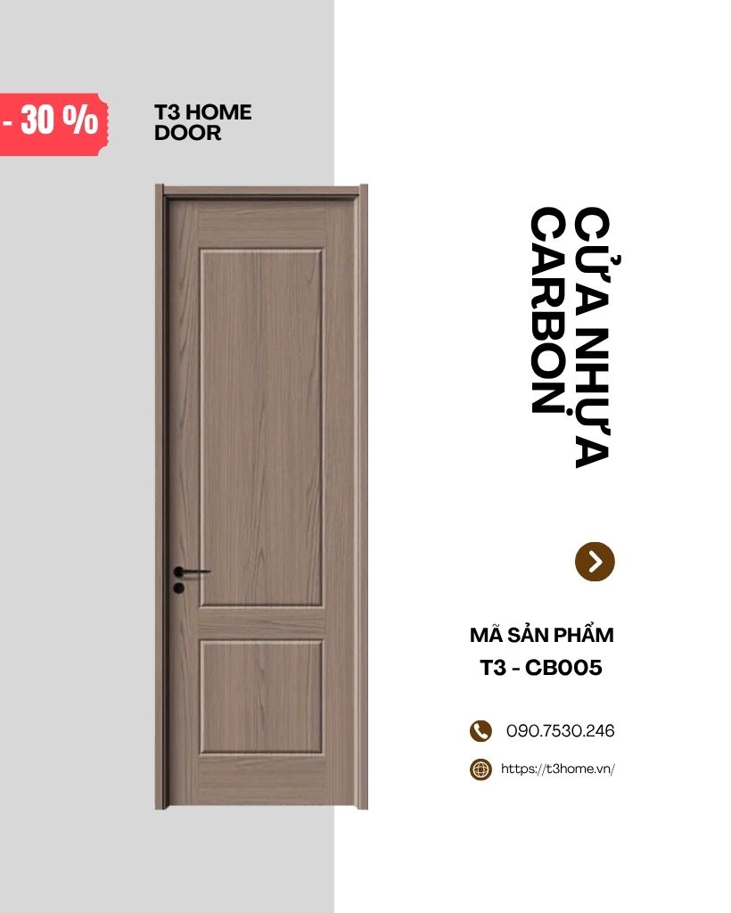 CỬA GỖ CARBON T3-CB005