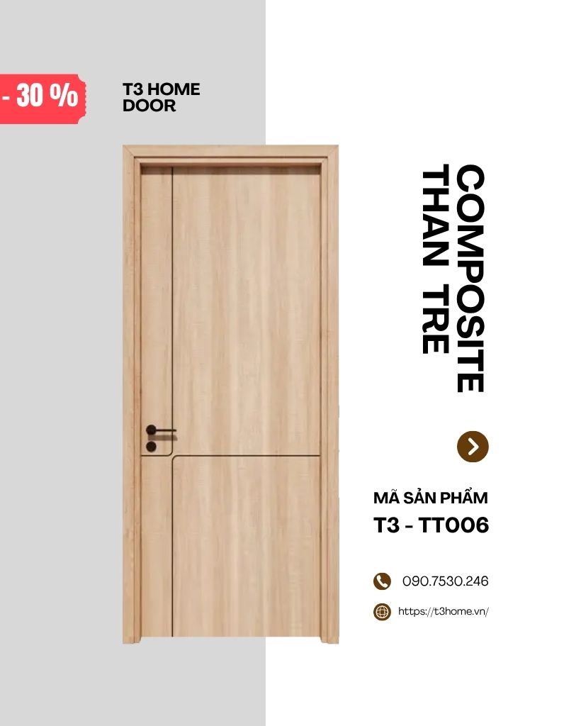 CỬA GỖ COMPOSITE THAN TRE T3-TT006