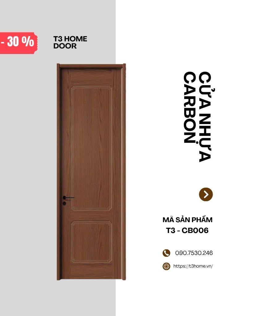 CỬA GỖ CARBON T3-CB006