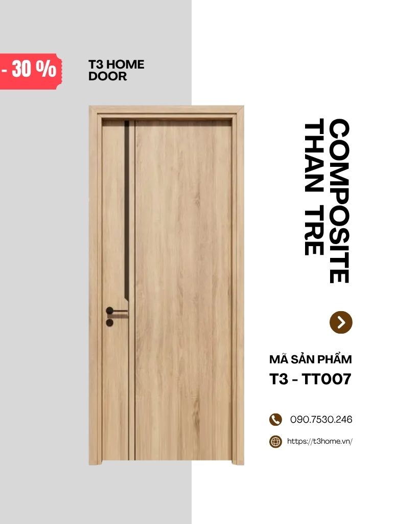 CỬA GỖ COMPOSITE THAN TRE T3-TT007