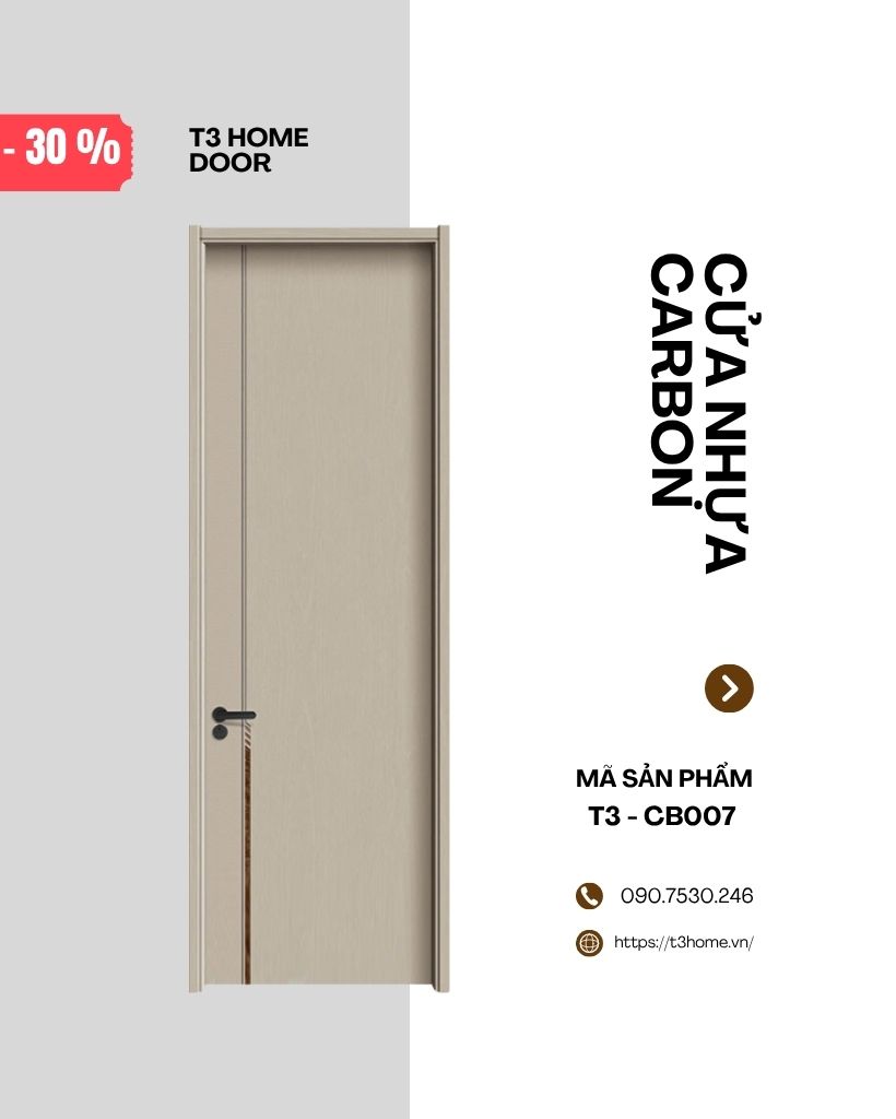CỬA GỖ CARBON T3-CB007