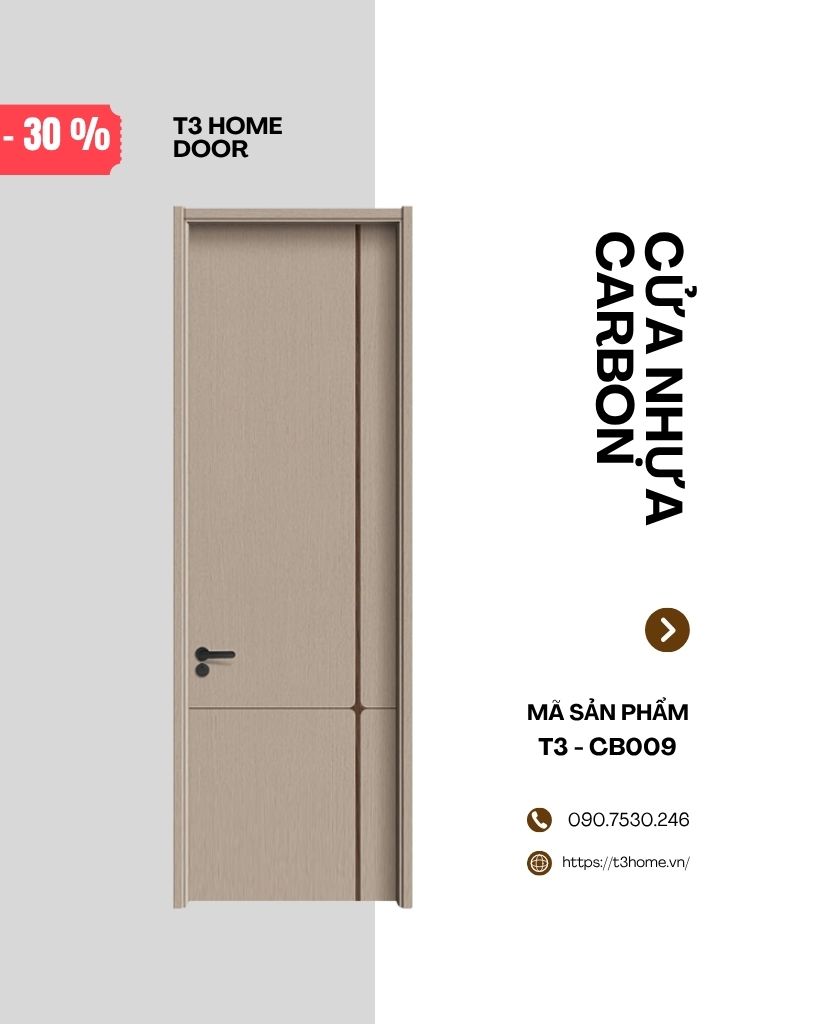 CỬA GỖ CARBON T3-CB009